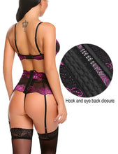 Carica l&#39;immagine nel visualizzatore di Gallery, Women Lingerie Set with Garter Belts - Set intimo donna con reggicalze (&lt;16gg)