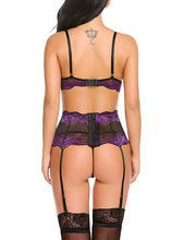Carica l&#39;immagine nel visualizzatore di Gallery, Women Lingerie Set with Garter Belts - Set intimo donna con reggicalze (&lt;16gg)