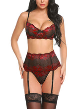 Load image into Gallery viewer, Women Lingerie Set with Garter Belts - Set intimo donna con reggicalze (&lt;16gg)