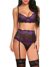 Load image into Gallery viewer, Women Lingerie Set with Garter Belts - Set intimo donna con reggicalze (&lt;16gg)
