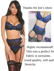 Women Lingerie Set with Garter Belts - Set intimo donna con reggicalze (<16gg)