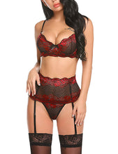 Load image into Gallery viewer, Women Lingerie Set with Garter Belts - Set intimo donna con reggicalze (&lt;16gg)