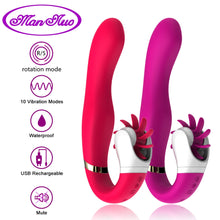 Carica l&#39;immagine nel visualizzatore di Gallery, Vibrators and Oral Sex Tongue Licking Masturbator - Vibratore e simulatore di oral sex