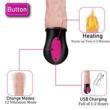 Carica l&#39;immagine nel visualizzatore di Gallery, 12 Mode Heating Realistic Vibrator - Vibratore a 12 modalità con warm function