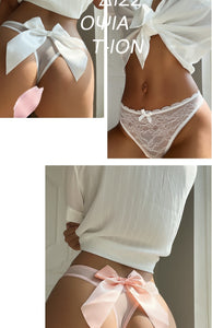 Lace panties with bow knot