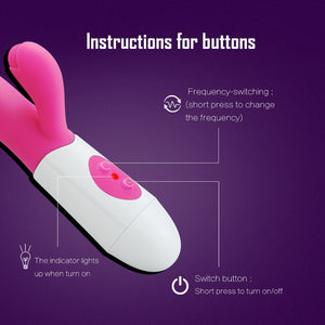 G Spot Rabbit Vibrator for Women Dual Vibration Silicone Waterproof Female Vagina Clitoris Massager