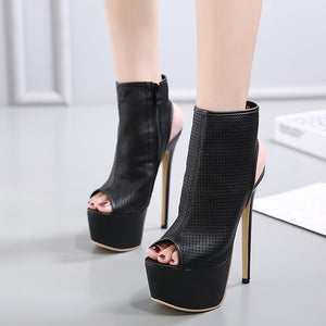 Fashion Sandals Pumps Peep Toe Cut-outs - Décolleté a punta scoperta con sandali alla moda
