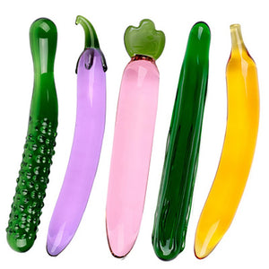 Glass Dildo Artificial with Fruit Vegetable Shape - Dildi di vetro a forma di Verdura