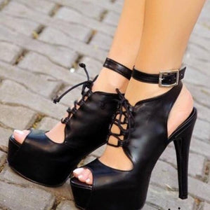 Faux Suede Shoes Pumps Sandals - Sandali con décolleté in pelle scamosciata sintetica (<16GG)