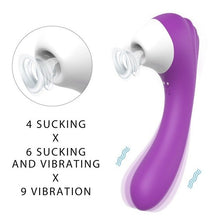 Load image into Gallery viewer, 2 in 1 Vibrator, 10 suction intensities and 9 powerful vibration modes