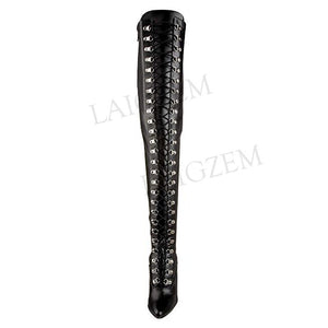 Women Thigh High Boots Long Zipper - Stivali alti da donna con cerniera lunga (<16GG)