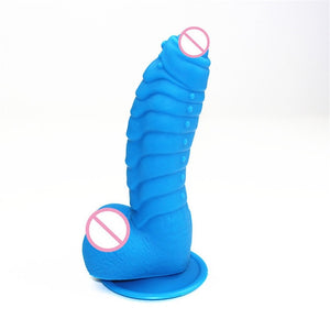 Dinosaur Scales Dildo G-spot Stimuate Silicone with Suction Cup - Dildo maxi diametro (4,5cm)