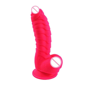 Dinosaur Scales Dildo G-spot Stimuate Silicone with Suction Cup - Dildo maxi diametro (4,5cm)