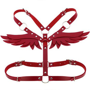 Harness in red leather - Pettorina in pelle rossa
