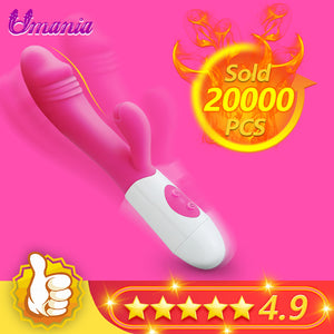 G Spot Rabbit Vibrator for Women Dual Vibration Silicone Waterproof Female Vagina Clitoris Massager