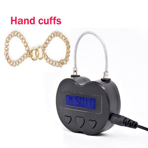 USB Rechargeable Time Lock For Metal Handcuffs Neck Collar Electronic Timer Bdsm Bondage Chastity Adult Game Sex Toys for Couple