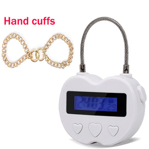 USB Rechargeable Time Lock For Metal Handcuffs Neck Collar Electronic Timer Bdsm Bondage Chastity Adult Game Sex Toys for Couple