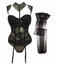 Carica l&#39;immagine nel visualizzatore di Gallery, Push up underwear shape body 1 bra set + 1 stockings