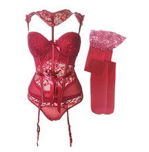 Carica l&#39;immagine nel visualizzatore di Gallery, Push up underwear shape body 1 bra set + 1 stockings