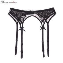 Carica l&#39;immagine nel visualizzatore di Gallery, Lace mesh garter with suspender belt - Reggicalze