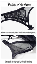 Carica l&#39;immagine nel visualizzatore di Gallery, Lace mesh garter with suspender belt - Reggicalze