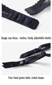 Lace mesh garter with suspender belt - Reggicalze