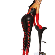 Carica l&#39;immagine nel visualizzatore di Gallery, Wet Look Latex Leggings with strings - leggings in lattice effetto bagnato con stringhe