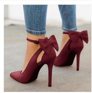 Women high heels bow pumps and bow