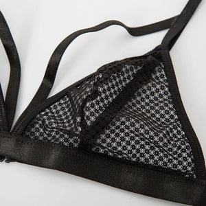 Ellolace Lingerie Women's Underwear Set Mesh Lace Transparent Bra Sexy Lingerie Set 3 Piece Set Sexy Erotic Lingerie Set