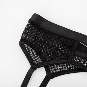 Ellolace Lingerie Women's Underwear Set Mesh Lace Transparent Bra Sexy Lingerie Set 3 Piece Set Sexy Erotic Lingerie Set