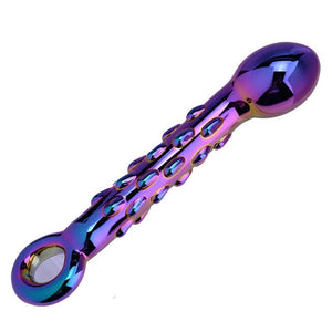 Anal dildo with 9 beads of pyrex glass - Dildo anale di vetro con 9 perle