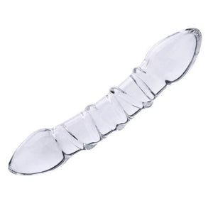 Anal dildo with 9 beads of pyrex glass - Dildo anale di vetro con 9 perle