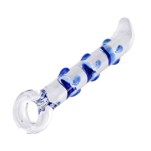 Anal dildo with 9 beads of pyrex glass - Dildo anale di vetro con 9 perle