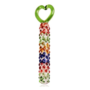 Anal dildo with 9 beads of pyrex glass - Dildo anale di vetro con 9 perle