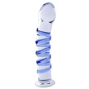 Anal dildo with 9 beads of pyrex glass - Dildo anale di vetro con 9 perle