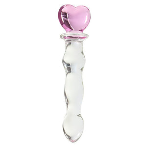 Anal dildo with 9 beads of pyrex glass - Dildo anale di vetro con 9 perle