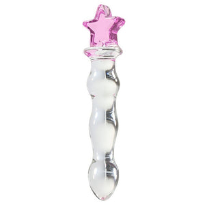 Anal dildo with 9 beads of pyrex glass - Dildo anale di vetro con 9 perle