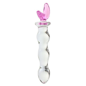 Anal dildo with 9 beads of pyrex glass - Dildo anale di vetro con 9 perle