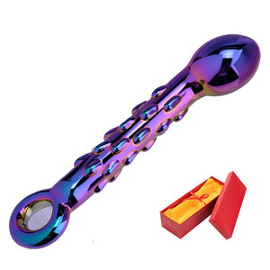 Anal dildo with 9 beads of pyrex glass - Dildo anale di vetro con 9 perle