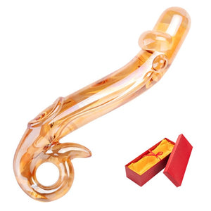 Anal dildo with 9 beads of pyrex glass - Dildo anale di vetro con 9 perle