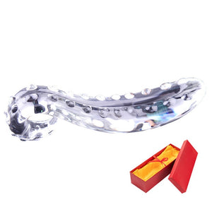 Anal dildo with 9 beads of pyrex glass - Dildo anale di vetro con 9 perle