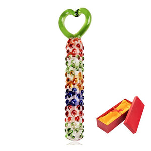 Anal dildo with 9 beads of pyrex glass - Dildo anale di vetro con 9 perle