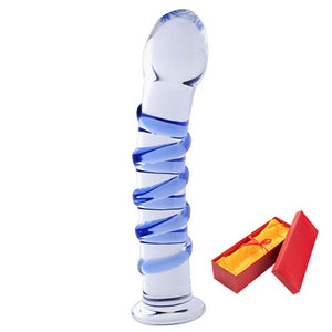 Anal dildo with 9 beads of pyrex glass - Dildo anale di vetro con 9 perle