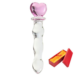 Anal dildo with 9 beads of pyrex glass - Dildo anale di vetro con 9 perle