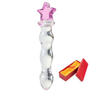 Anal dildo with 9 beads of pyrex glass - Dildo anale di vetro con 9 perle