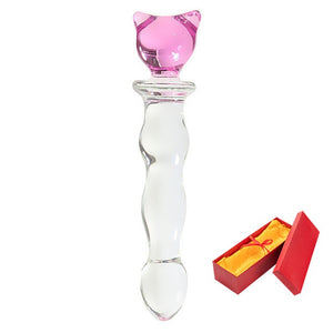 Anal dildo with 9 beads of pyrex glass - Dildo anale di vetro con 9 perle