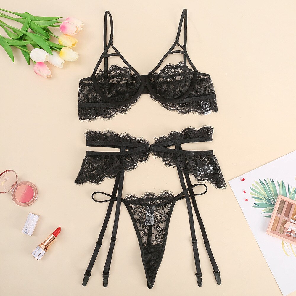 Lingerie Set 3Pcs Black (<16gg)