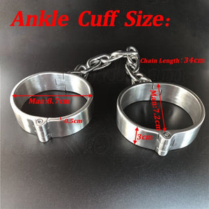 2020 Horseshoe Hi-Q Stainless Steel Handcuffs,Metal Wrist Cuffs Fetish Slave Manacle Bondage BDSM Sex Toys for Women Man Couples
