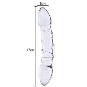 Anal dildo with 9 beads of pyrex glass - Dildo anale di vetro con 9 perle