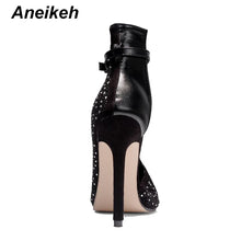 Carica l&#39;immagine nel visualizzatore di Gallery, High Heels Rhinestone Buckle Strap Shoes - Scarpe tacco alto con cinturino con fibbia strass
